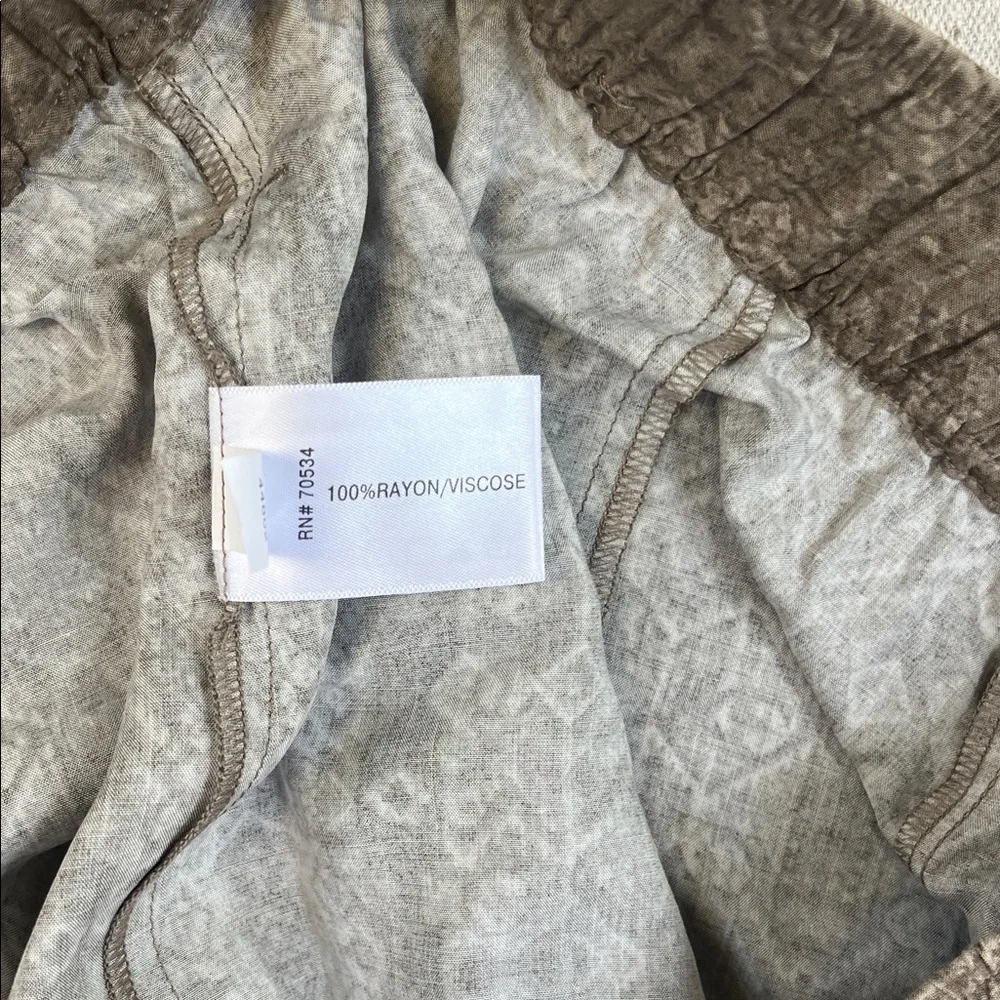 Orvis Printed Wide Leg Pants Medium Elastic Waist Boho - Picture 5 of 7